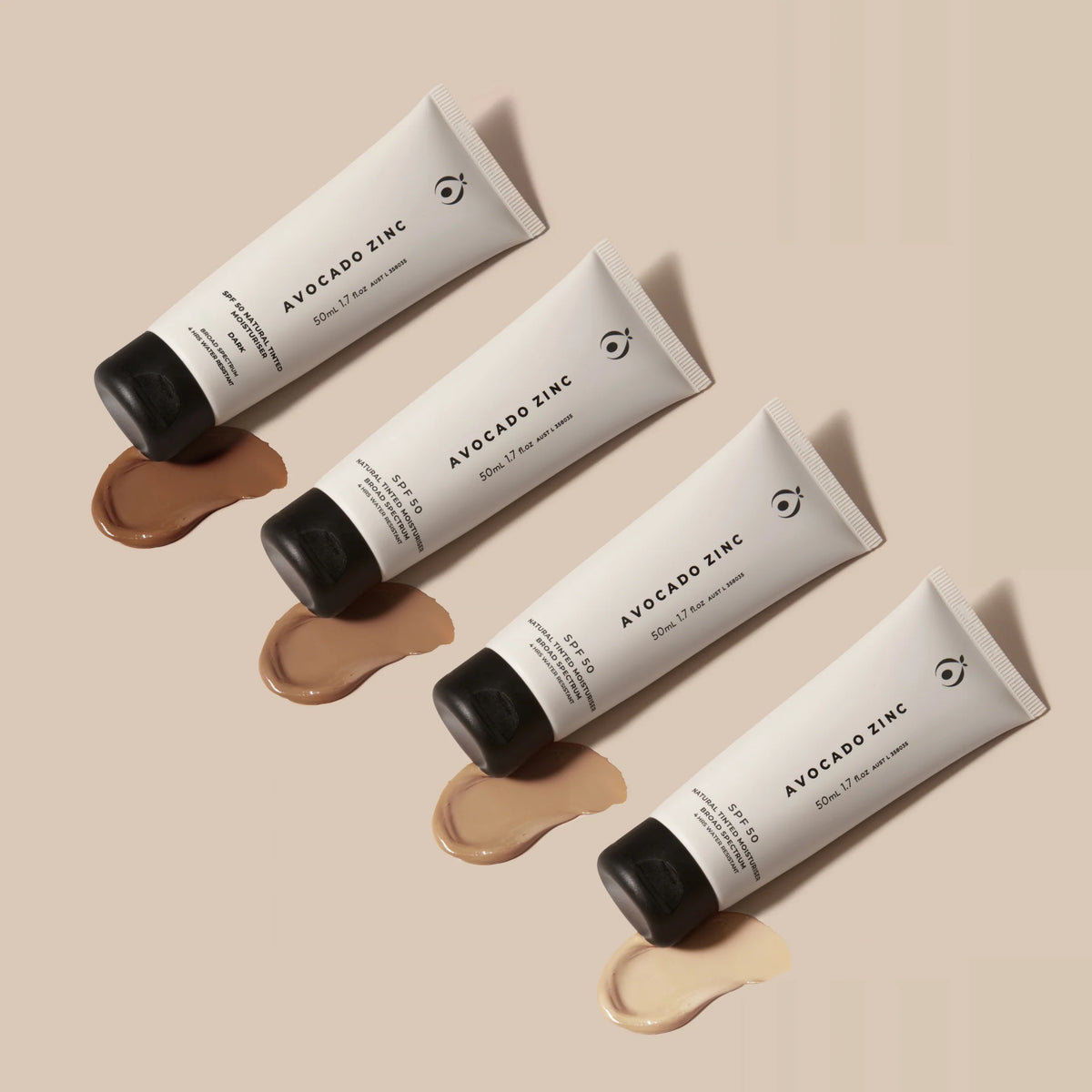 SPF 50 Natural Tinted Moisturiser DARK by Avocado Zinc
