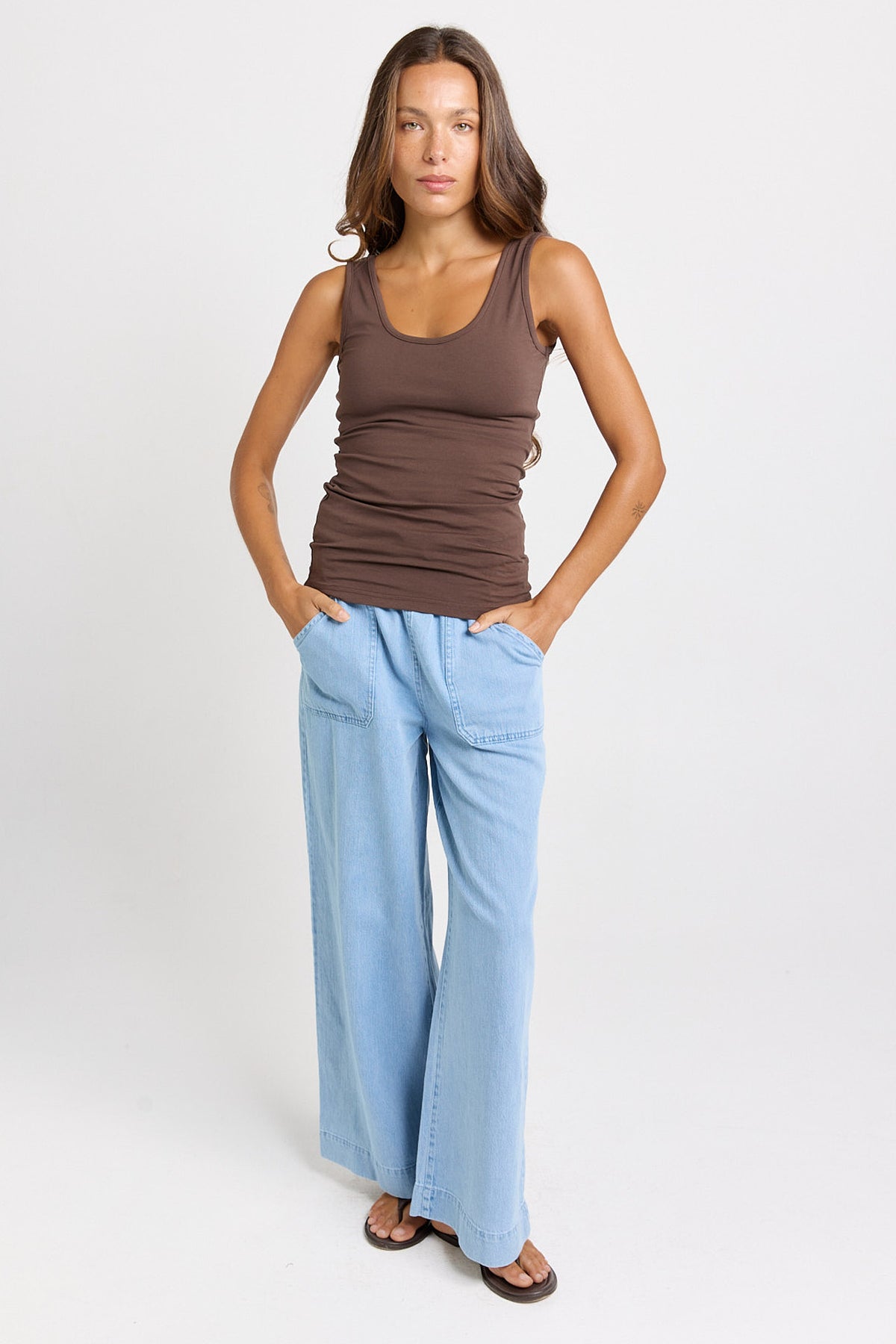 Emma Scoop Tank in Chocolate by Betty Basics
