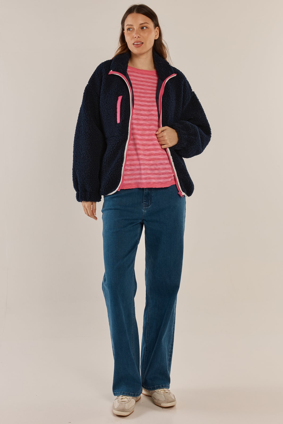 Jayne Fleece Jacket Navy