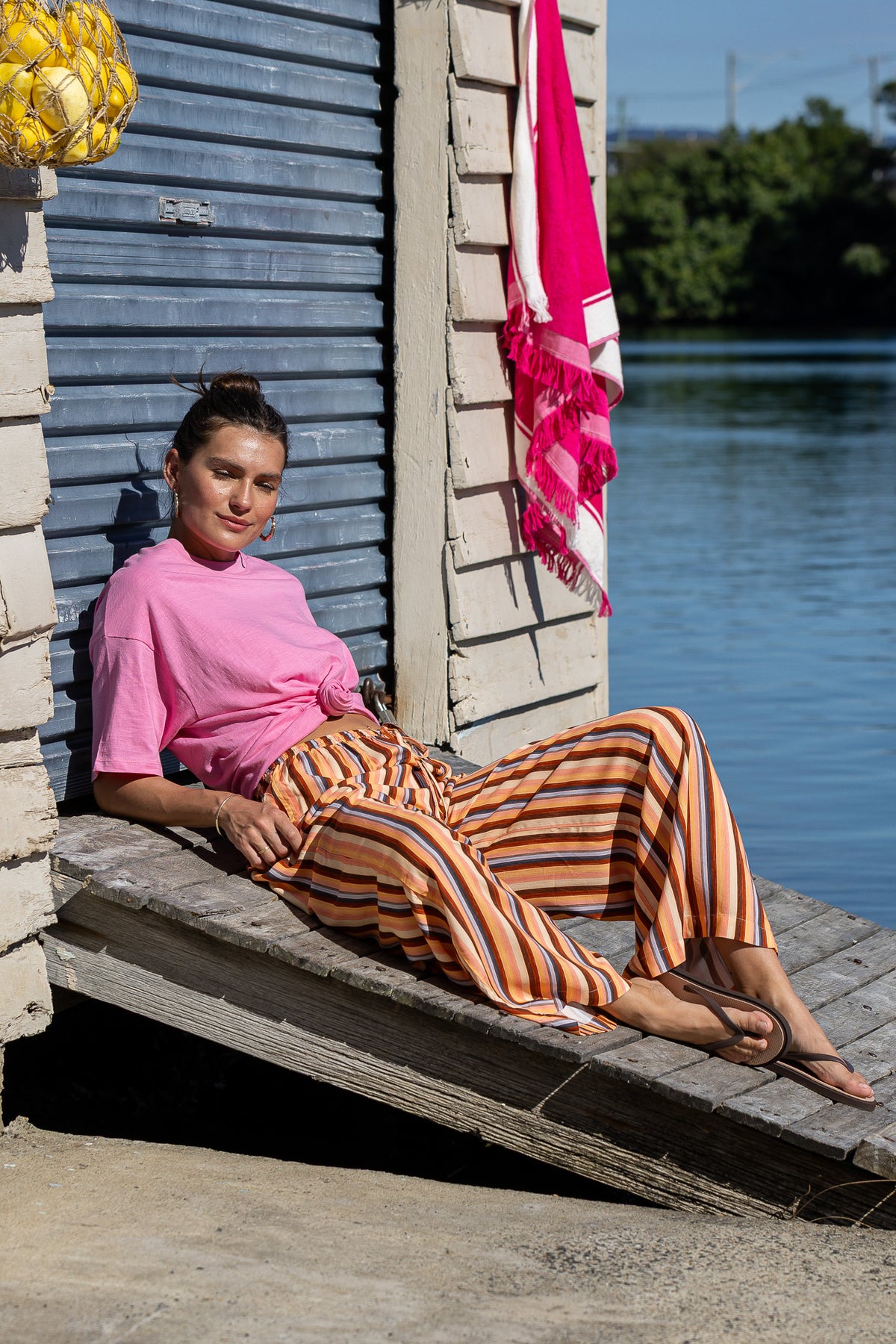 Carolina Stripe Balloon Pants by J&G