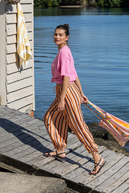 Carolina Stripe Balloon Pants by J&G