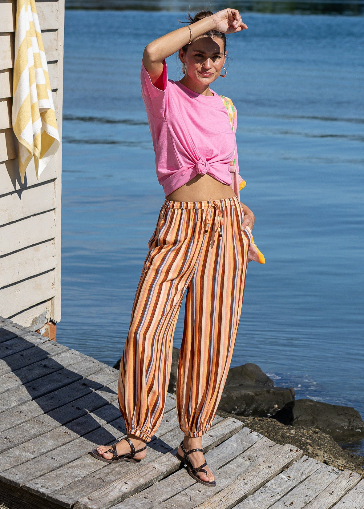 Carolina Stripe Balloon Pants by J&G
