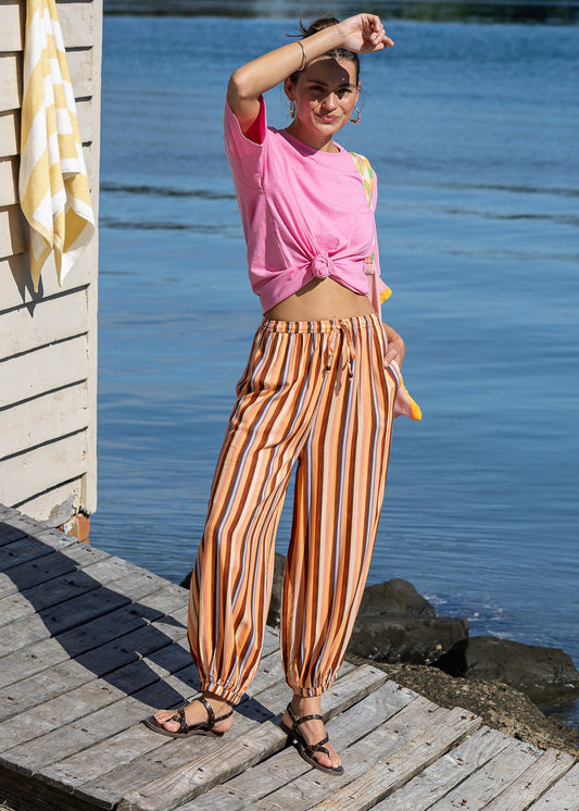 Carolina Stripe Balloon Pants by J&G