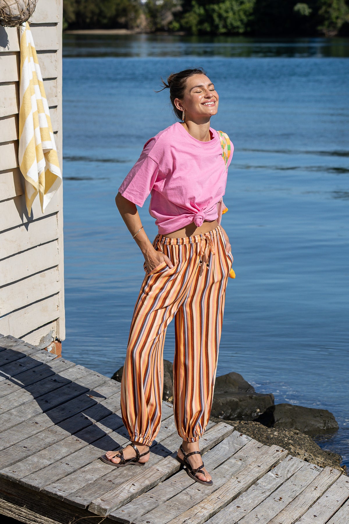 Carolina Stripe Balloon Pants by J&G