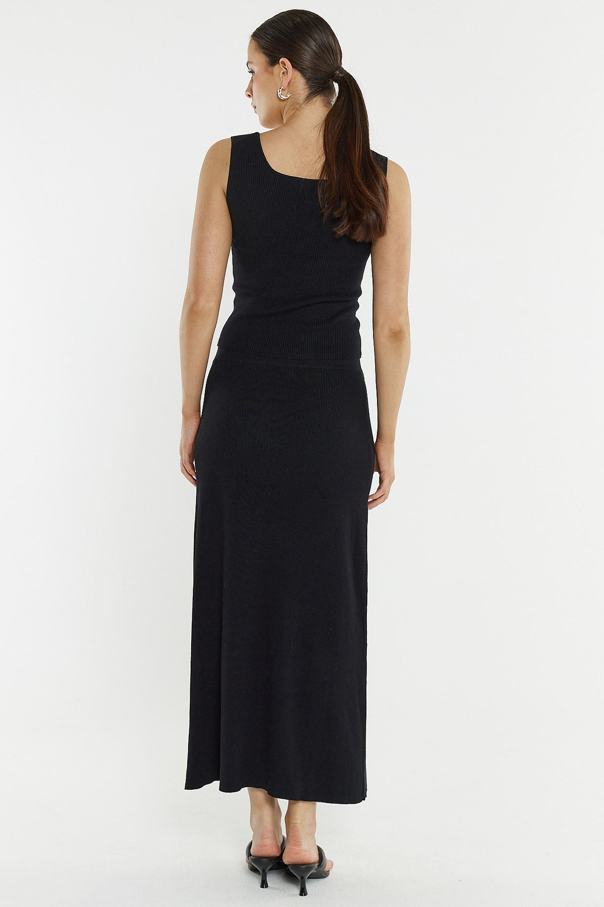 Hazel Rib Skirt Black