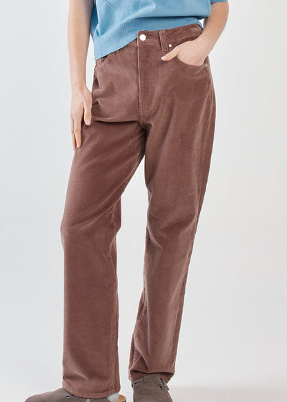 Parco Cord Straight Jeans Brown by SASS