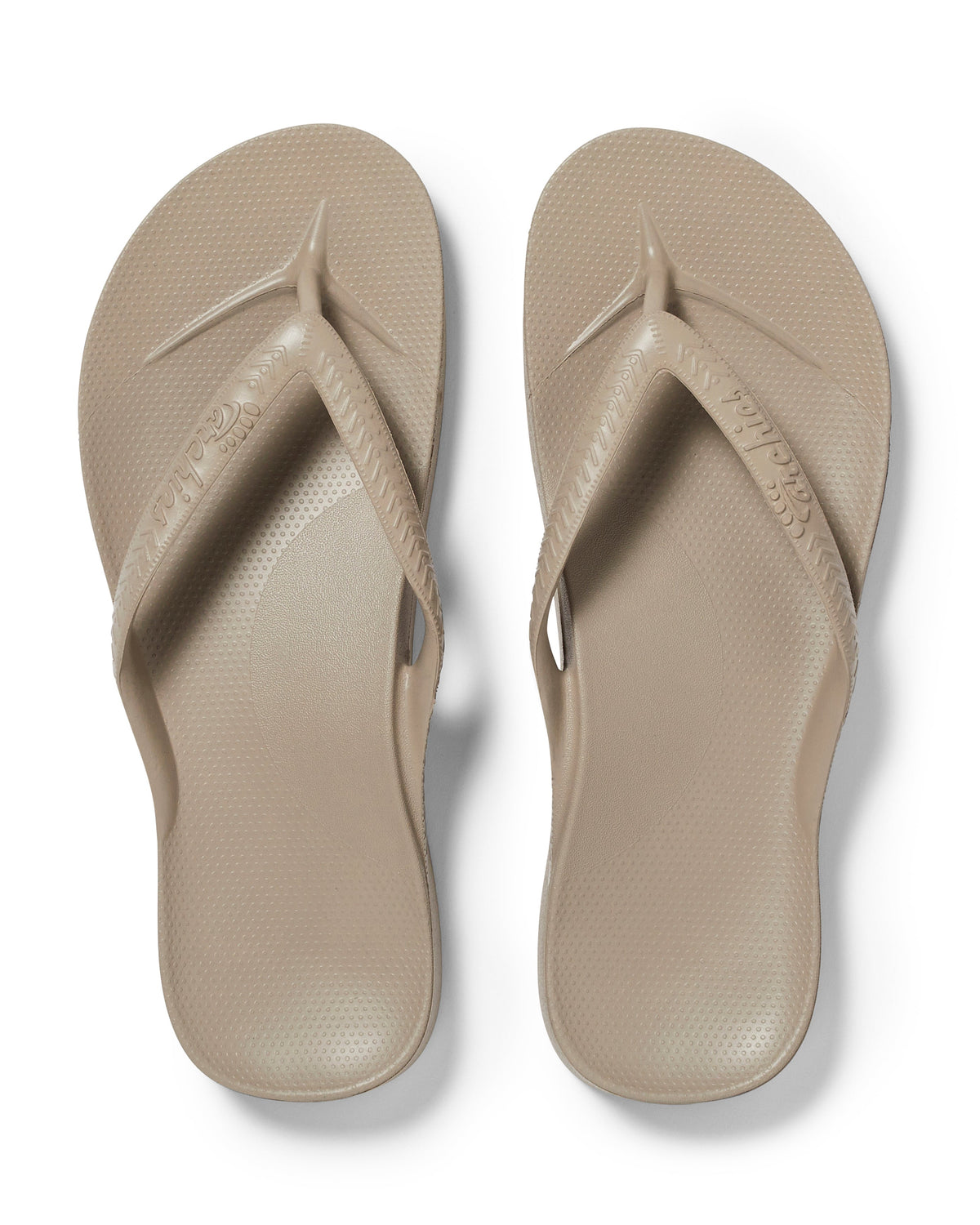 Archies Arch Support Thongs: Taupe