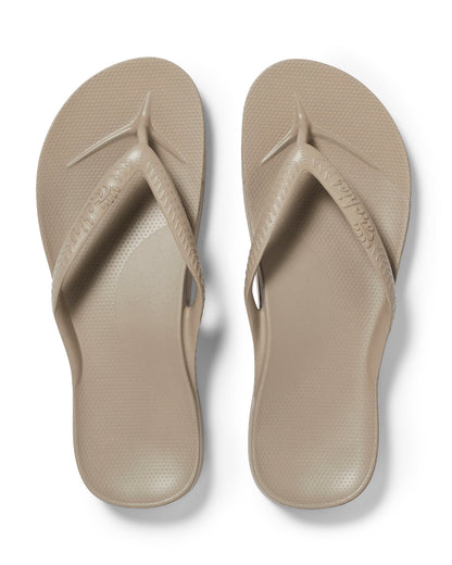 Archies Arch Support Thongs: Taupe