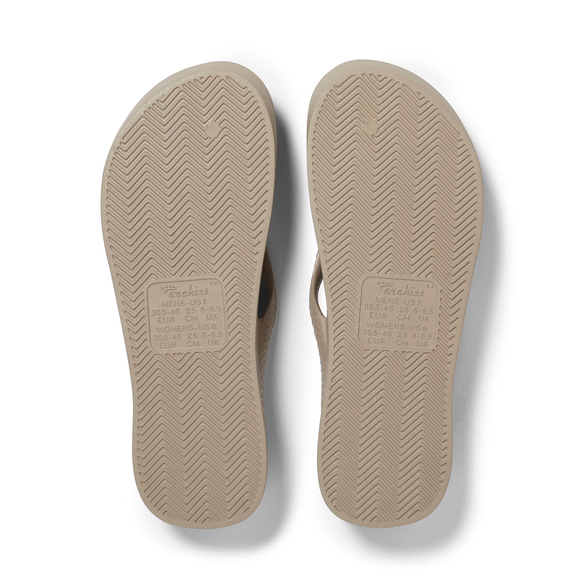 Archies Arch Support Thongs: Taupe