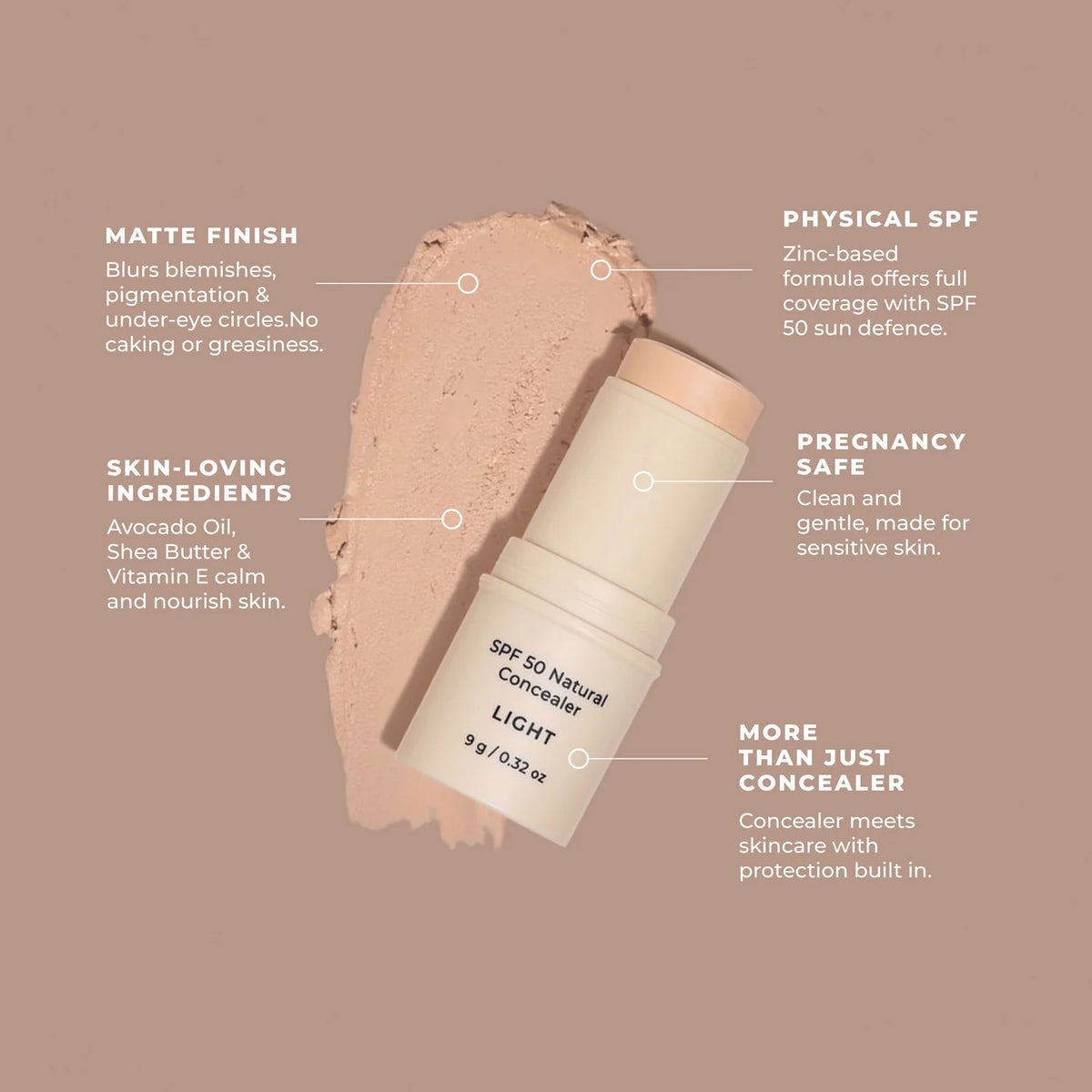 SPF 50 Natural Concealer MEDIUM by Avocado Zinc