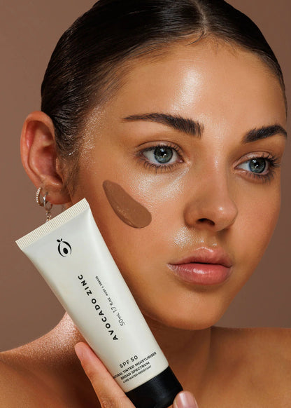 SPF 50 Natural Tinted Moisturiser DARK by Avocado Zinc