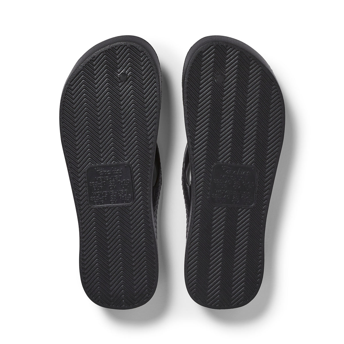Archies Arch Support Thongs: Black