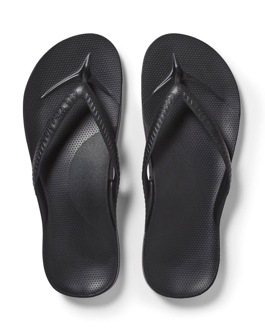 Archies Arch Support Thongs: Black