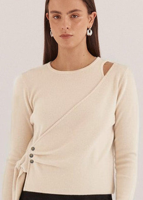 Azalea Wrap Knit in Cream by SASS
