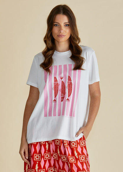Betty Basics Stockist Loloma Living Sardinia Tshirt Ellia Crew Tee Tamborine Mountain Sardine tshirt