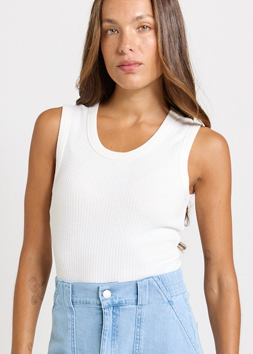 Francis Rib Tank White