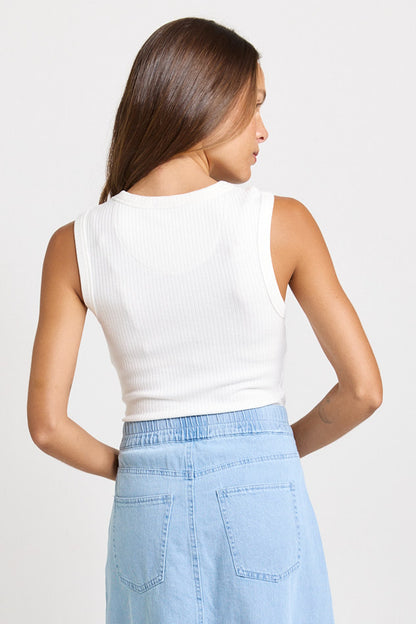 Francis Rib Tank White