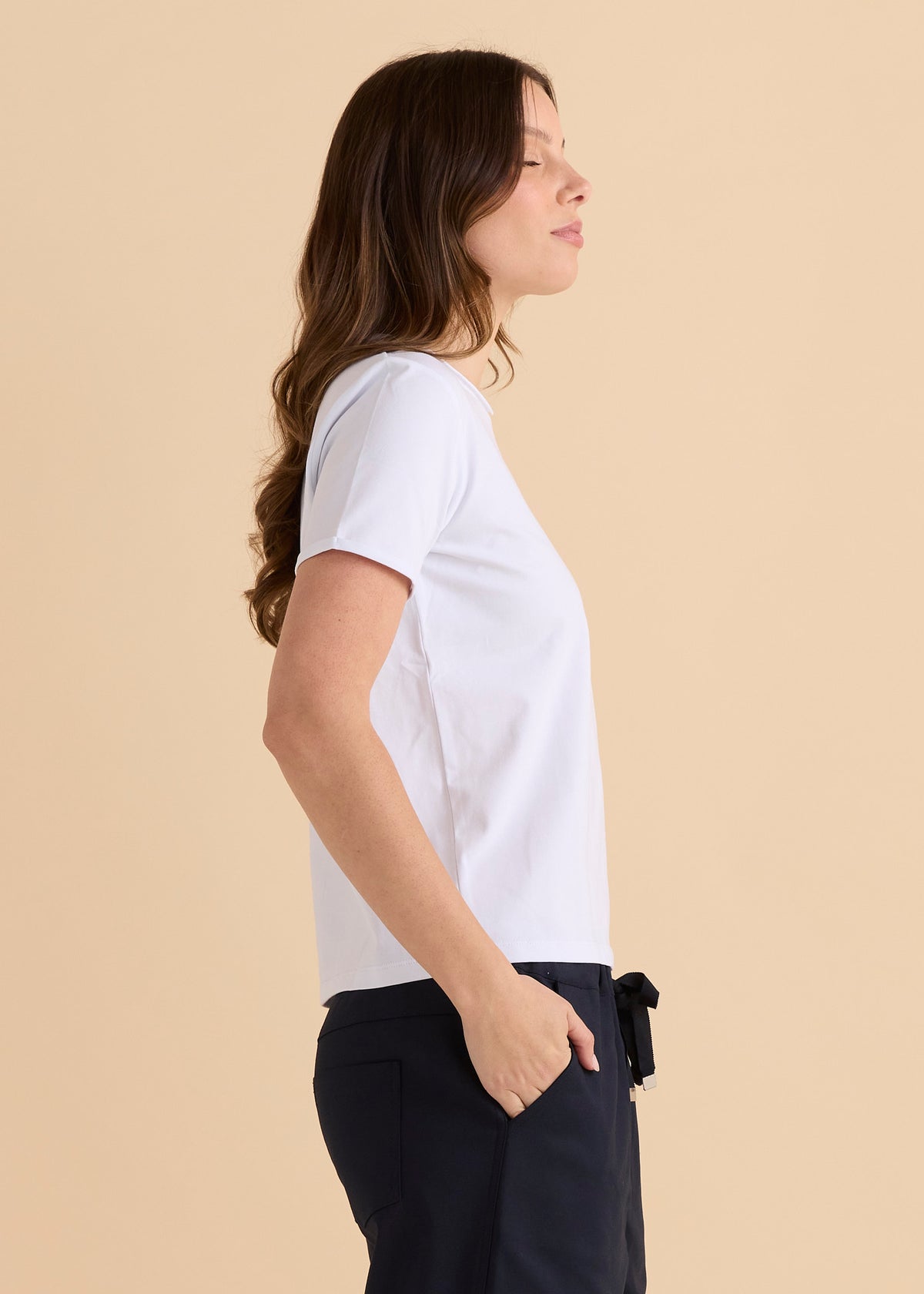Cotton Slim Fit Tshirt White by Betty Basics