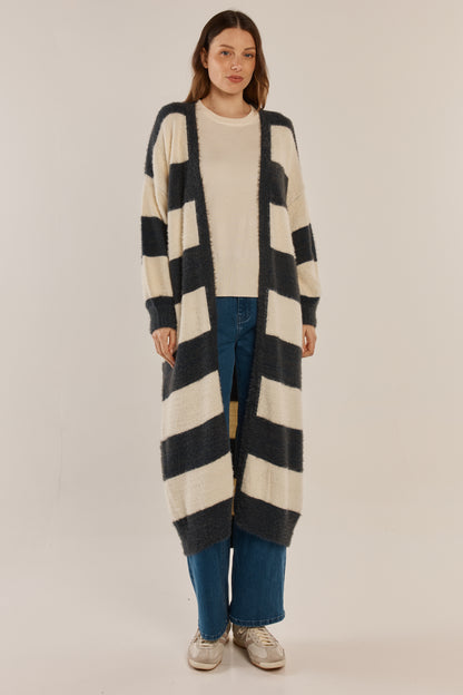 Franca Long Stripe Cardigan by BETTY BASICS