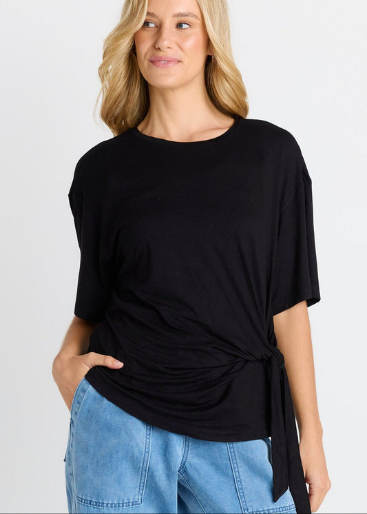 Knot Tee in Black by Betty Basics