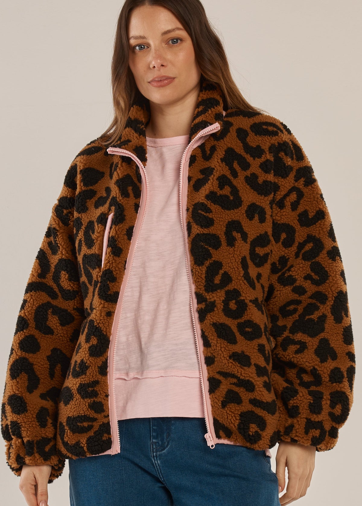 LAST ONE: SIZE 18! Jayne Fleece Jacket Animal Print
