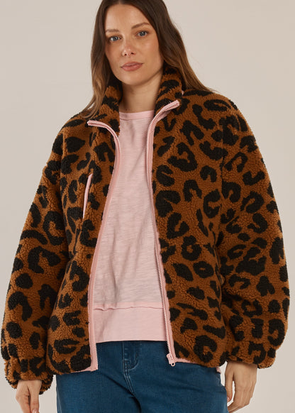 LAST ONE: SIZE 18! Jayne Fleece Jacket Animal Print