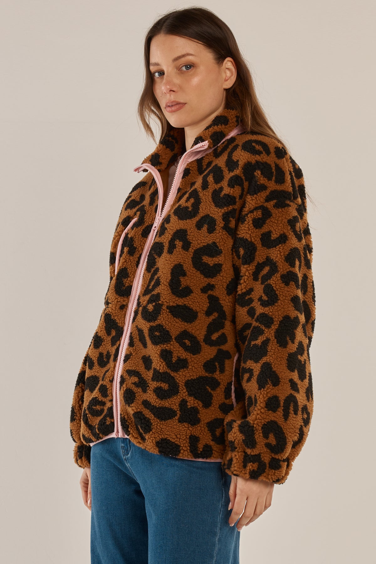LAST ONE: SIZE 18! Jayne Fleece Jacket Animal Print