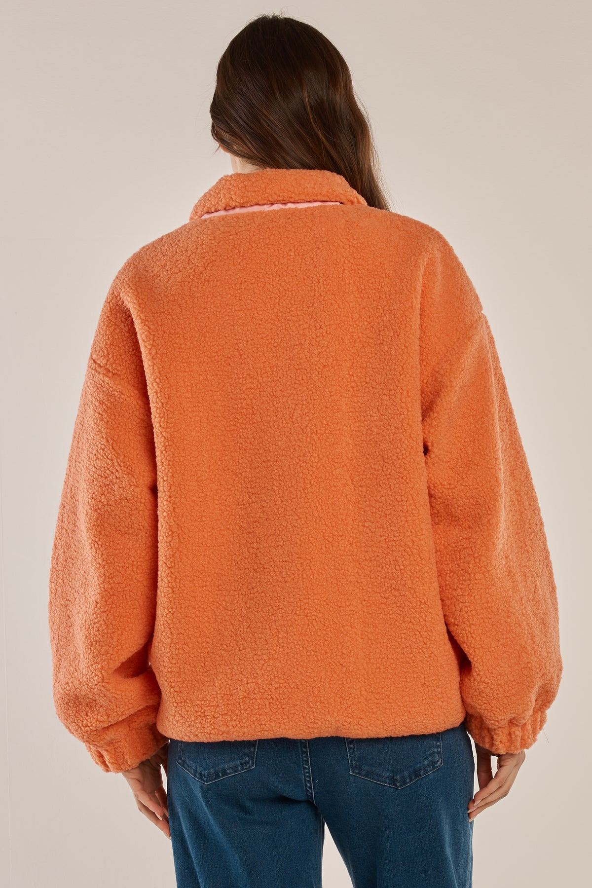 LAST ONE: SIZE 14! Jayne Fleece Jacket Pale Pink/Orange