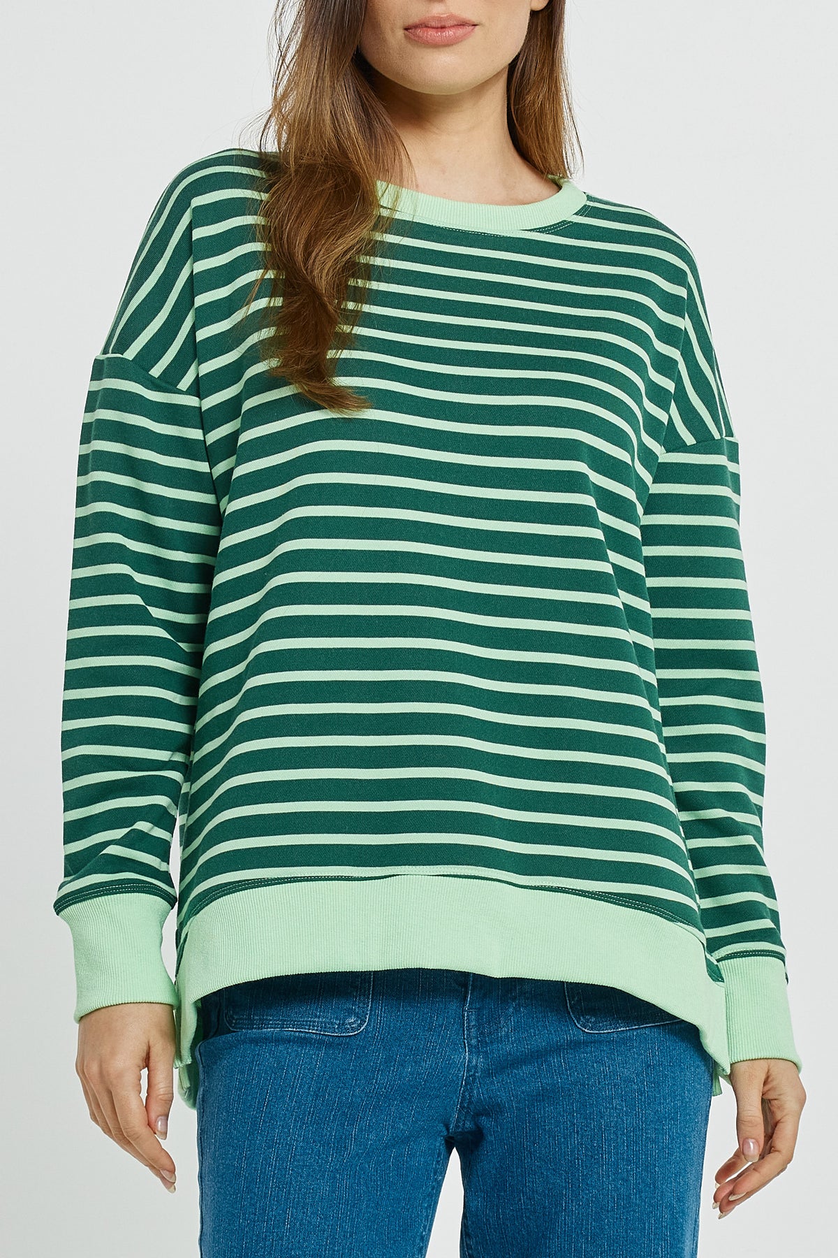 LAST ONE: SIZE 6! Tide Sweatshirt in Green Stripe