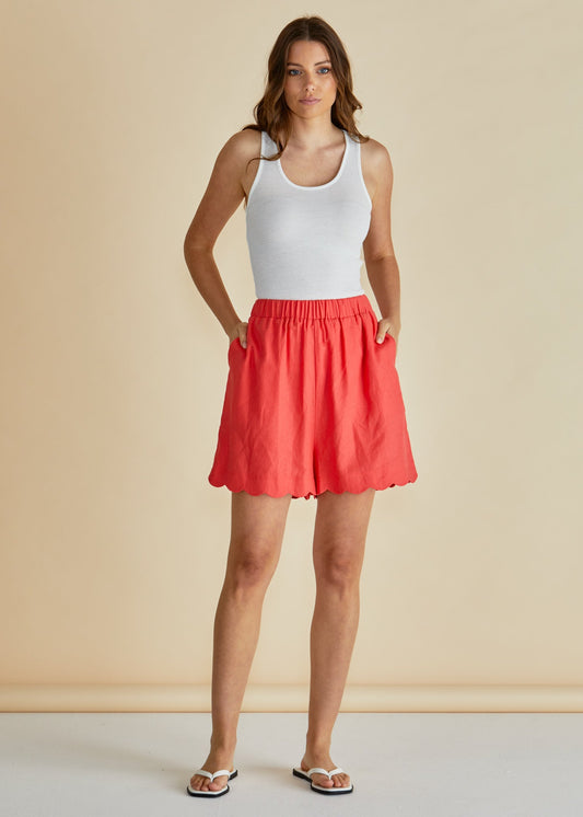 Betty Basics Seraphina Shorts Red from Loloma Living tamborine Mountain