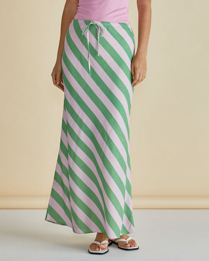 betty basics brooke bias skirt green and pink loloma living stockist of betty basics and sass tamborine mountain clothing shop