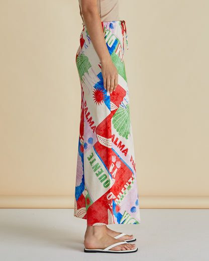 LAST ONE: SIZE 16:  Brooke Bias Skirt in Seashell Print