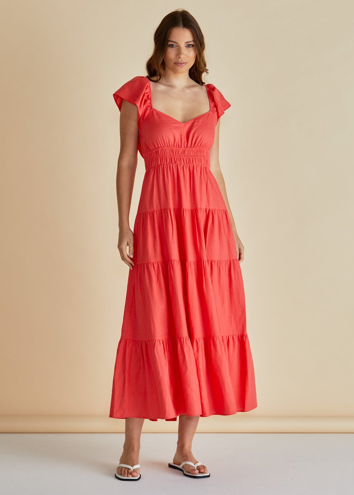 Red Sadie Betty Basics dress available at Loloma Living TAmborine Mountain. Betty Basics and SASS Stockist Loloma Living.