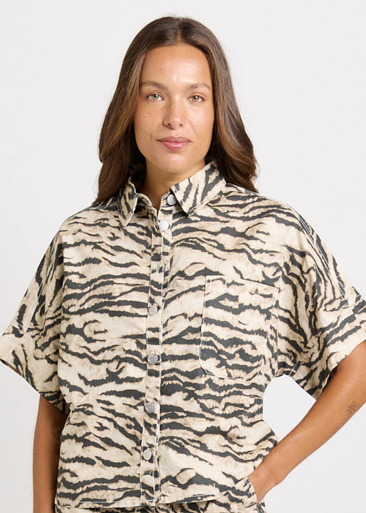 Dawn Denim Shirt in Animal