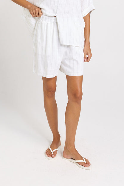 Palm Relax Shorts White Stripe