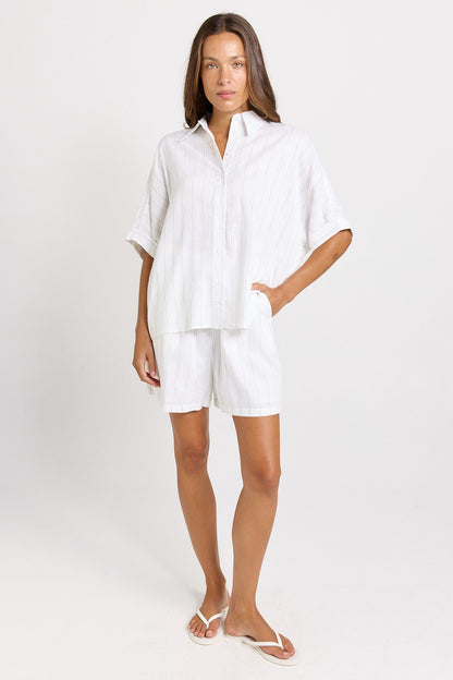 Palm Relax Shorts White Stripe