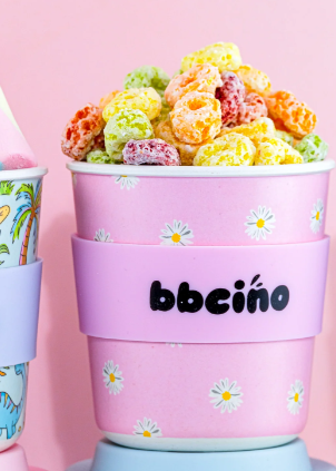 BBcino Reusable Cup: Midi PINK DAISY 240mL