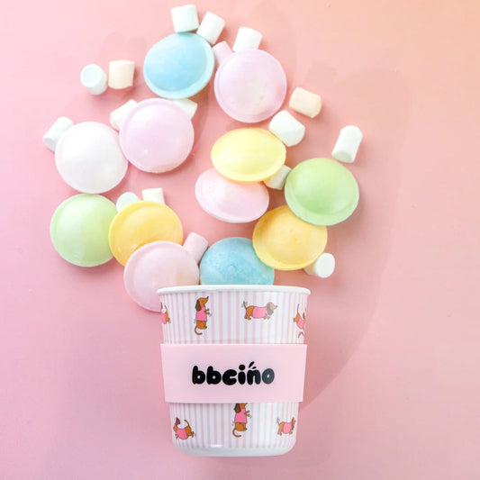 Mini Daschund Kids Cup, BBCino, BBCino stockist, babyccino cup, reusable cup, kids cup, toddler cup, keep cup, kids keep cup, reusable coffee cup, eco friendly, sustainable, cafe cup for kids, smoothie cup, milk cup, kids gifts, toddler gifts, baby shower gift, Tamborine Mountain stockist of BBCino is Lola and LOla