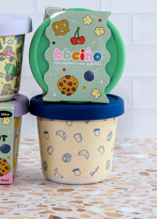 BBcino Reusable Snack Pot: BRUNCH KINS CROSSAINT