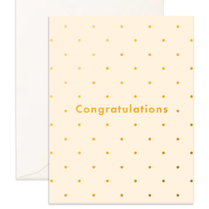 Congratulations Greeting Card Gold Dots