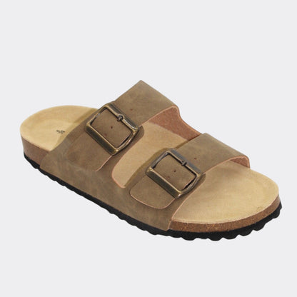 Ibiza Slides in Taupe by Human Shoes