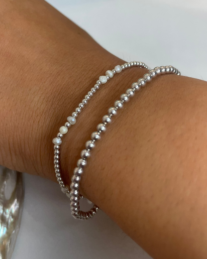 Sage Freshwater Pearl Beaded Stacking Bracelets