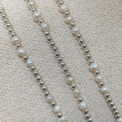 Sage Freshwater Pearl Beaded Stacking Bracelets