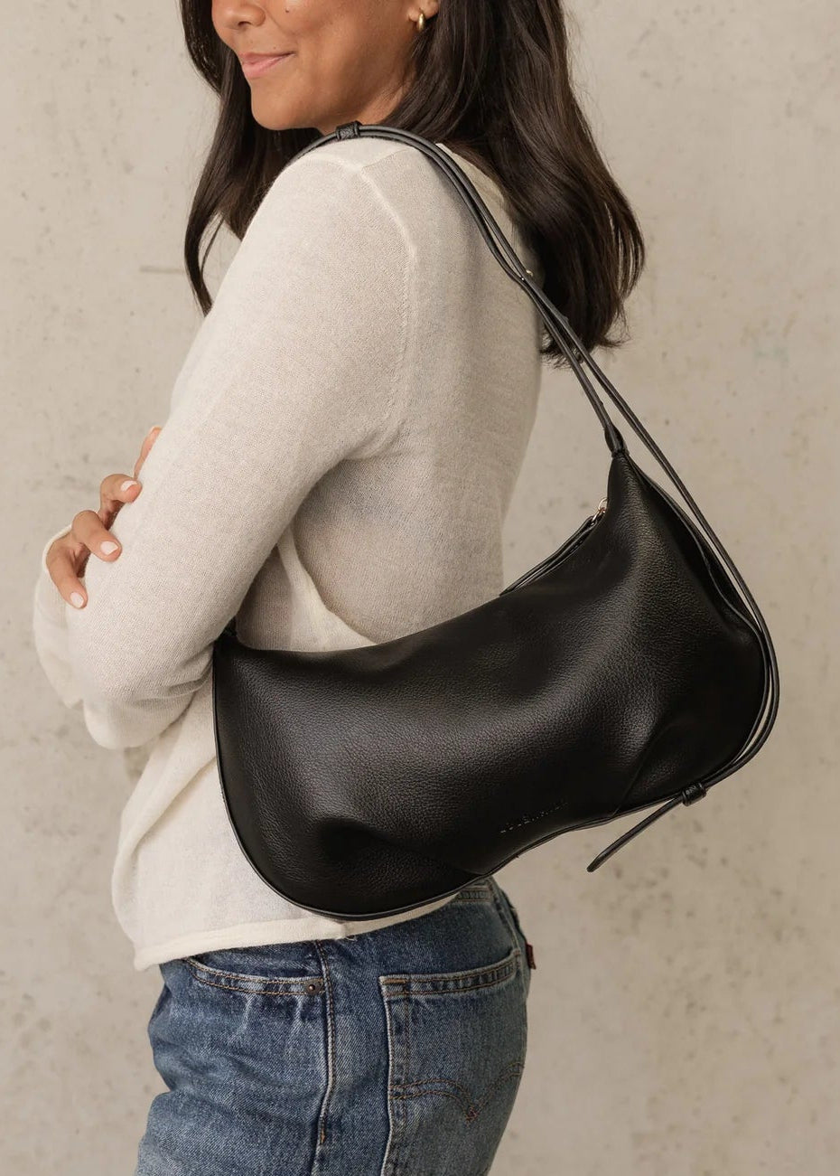 Olivia Shoulder Bag in Black by Louenhide