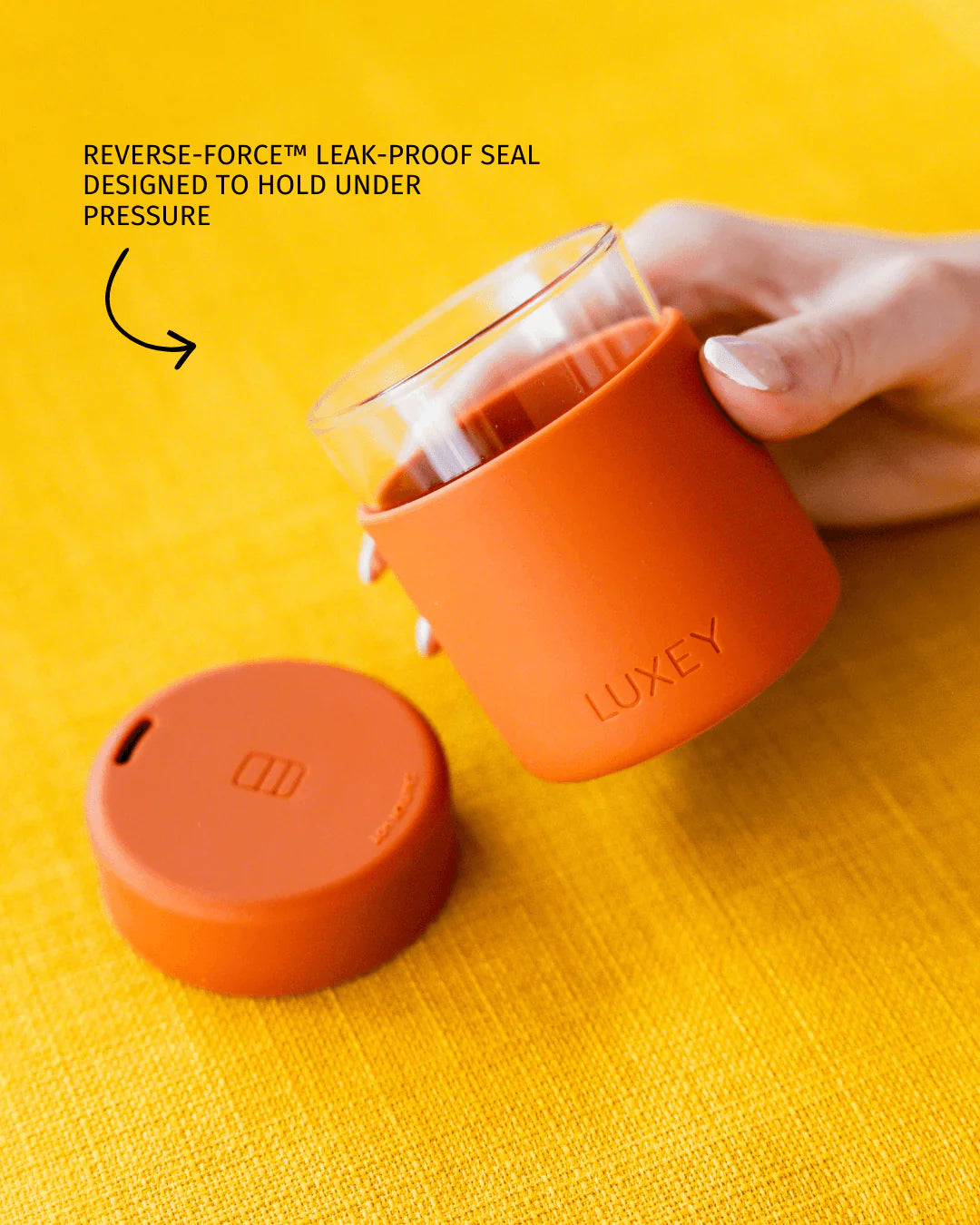 MiniLUX Reusable Glass Coffee Cup in Copper