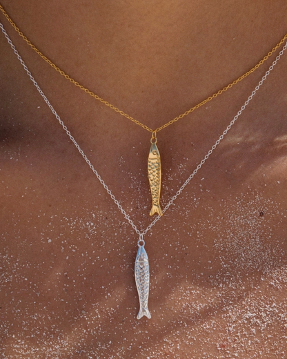 Sardine Necklace 18k Gold