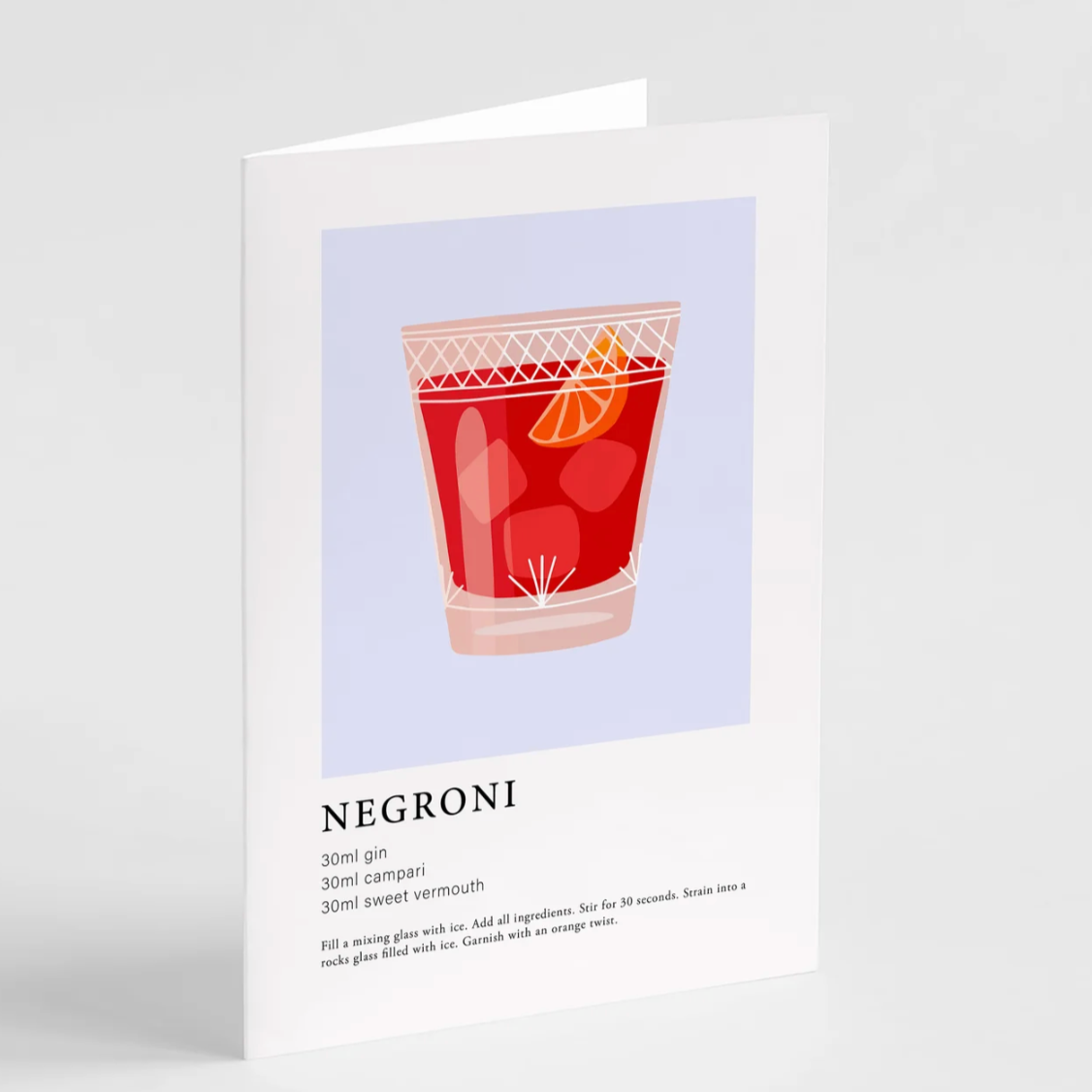 Negroni Cocktail Greeting Card