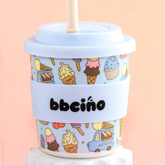BBcino Reusable Cup: Midi SCOOPS BLUE (240mL)