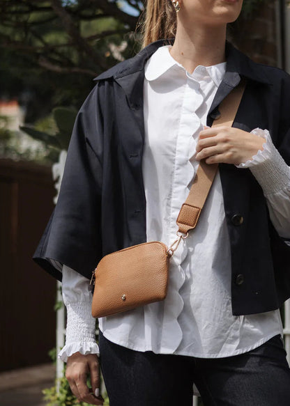 Missy Hugo Crossbody Bag in Tan by Zjoosh