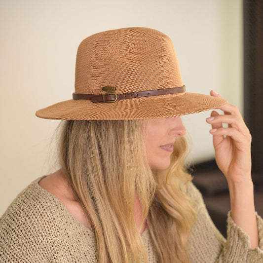 Sutton Panama Hat in Caramel